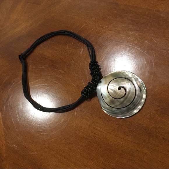 Carved Abalone Shell Necklace - Picture 2 of 4